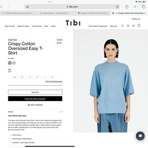Tibi Crispy Cotton Oversized Tee XS